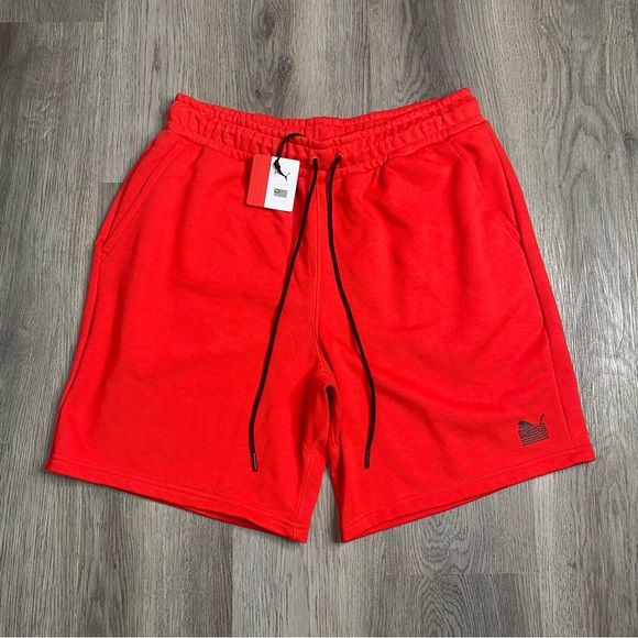 NEW‎ Puma x TMC Every Day Hussle Red Men's Size Large Sweat Shorts 533687-02 - Picture 1 of 9